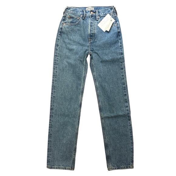 NWT Etica Leia Ultra High Rise Straight Jean In Bluestone Size 24 - Picture 4 of 10